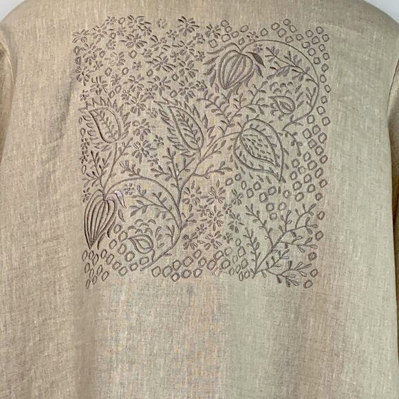 Vintage Ulla Popken Junonia Embroider Linen Jacket - Picture 3 of 14